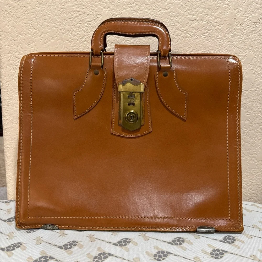 VTG‎ 1960-1970's 7oz Top Grain Cowhide Doctor Briefcase Attache Case Satchel USA